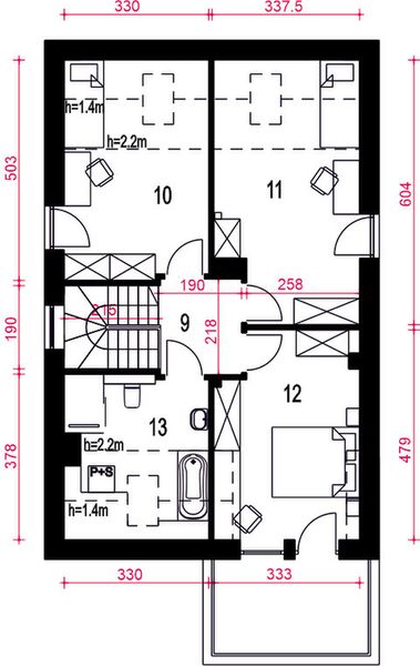 Poddasze projektu Aria z garażem 1-st. [A]