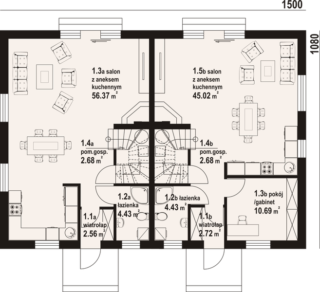 Parter projektu Piaskowo 13 ab