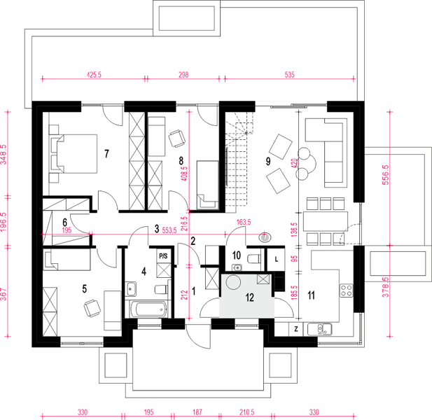 Parter projektu Bratek III bez garażu [B]
