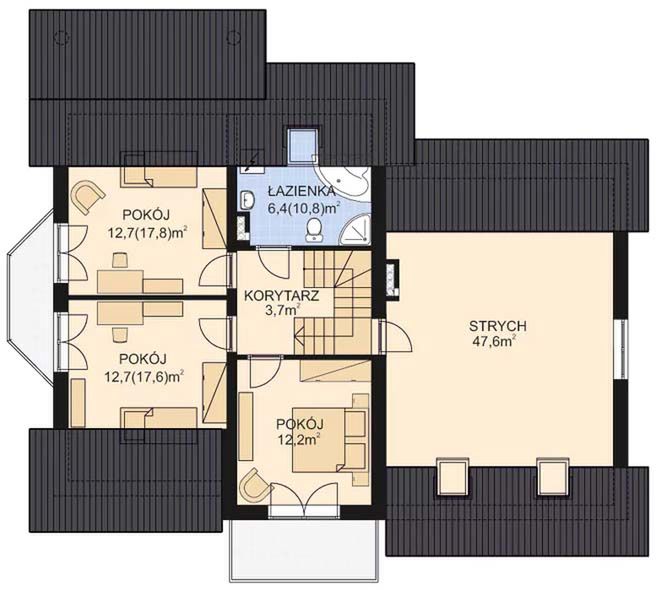 Poddasze projektu APS 161 + 2G ECO