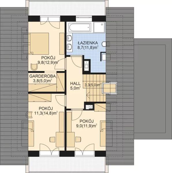 Poddasze projektu APS 227 wariant 3 ECO