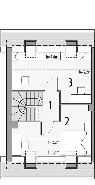 Poddasze projektu Morski 3 - segment lewy