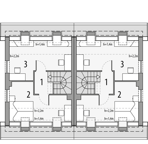 Poddasze projektu Morski 3 - bliźniak PLP