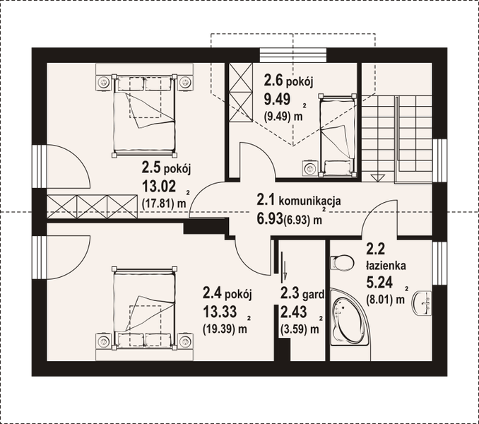 Poddasze projektu Garwolin 9 dws