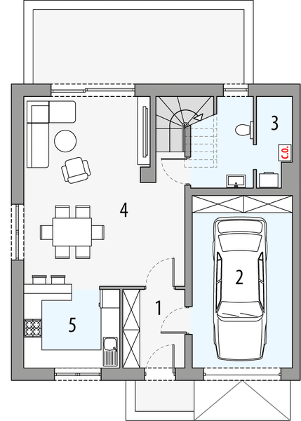 Parter projektu Sara 2 - segment lewy