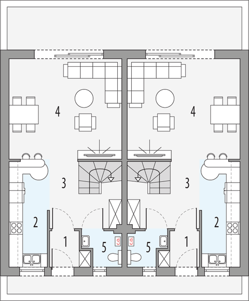 Parter projektu Emilka 2 - dwulokalowy PLP