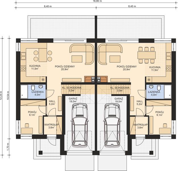 Parter projektu APS 307 dwulokalowy