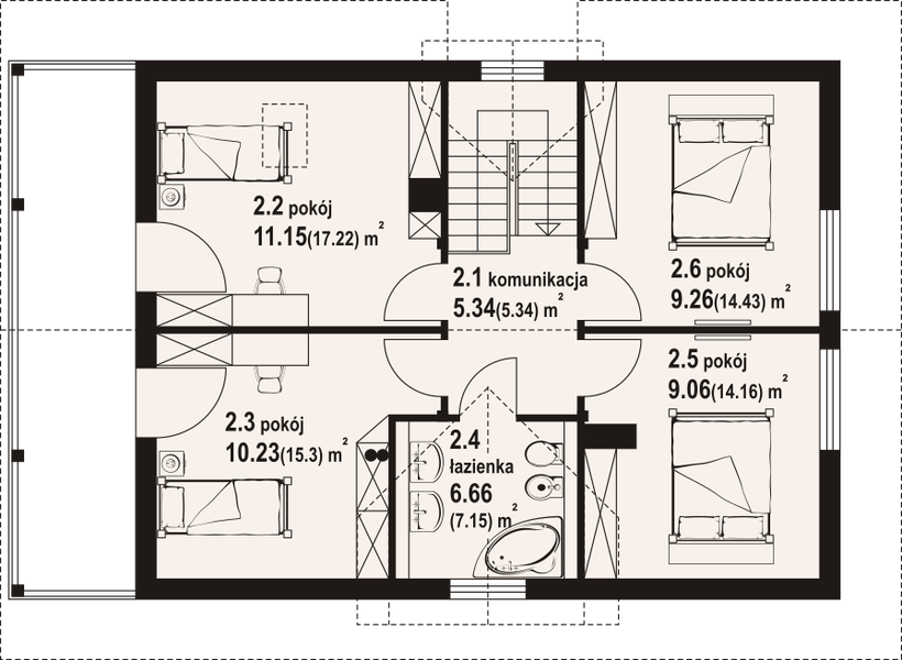 Poddasze projektu Milicz 33 dw
