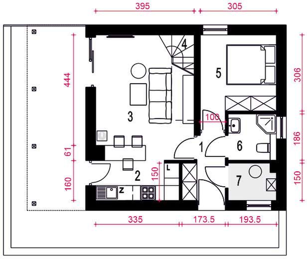 Parter projektu Czubajka bez garażu [B]