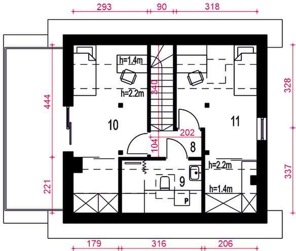 Poddasze projektu Czubajka bez garażu [B]