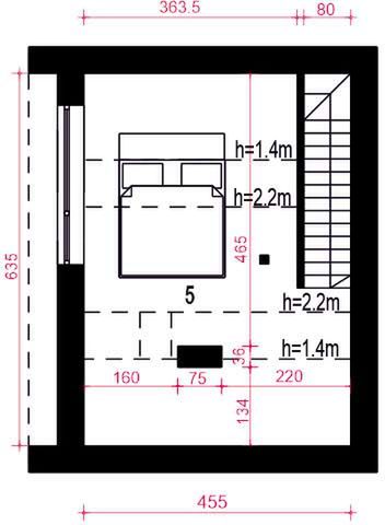Poddasze projektu Kamyczek II bez garażu [B]