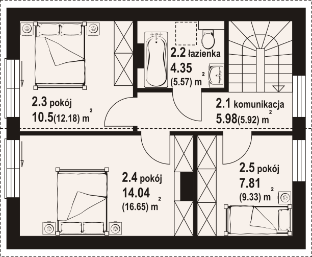 Poddasze projektu Trzebowice bb 70
