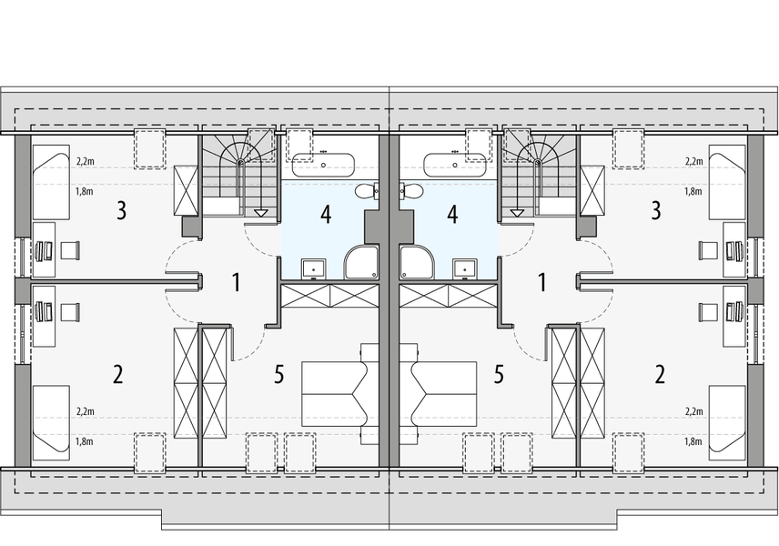 Poddasze projektu Sara 2 - bliźniak LLL