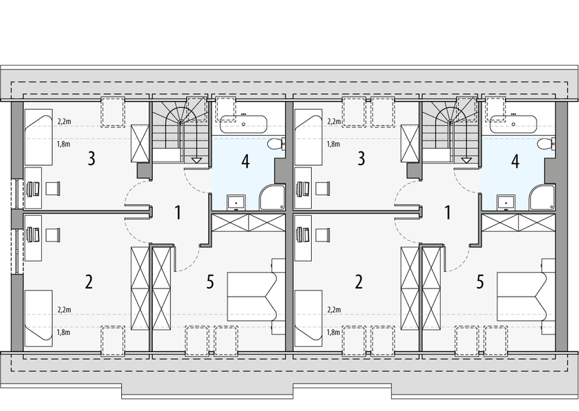 Poddasze projektu Sara 2 - dwulokalowy LP