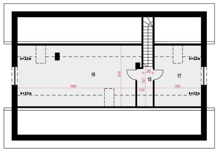 Poddasze projektu Majka z garażem 1-st. [A]