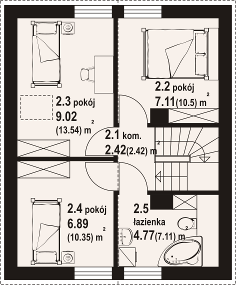 Poddasze projektu Gładyszowo bb 70