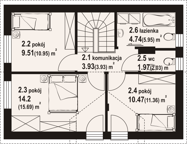 Poddasze projektu Jarkowo bb 70