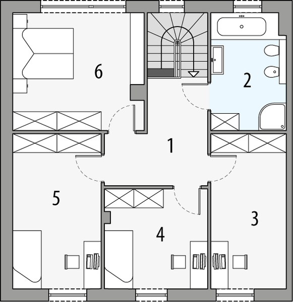 Piętro 1 projektu Sara 3 - segment lewy