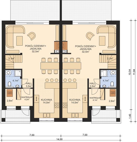 Parter projektu APS 350 dwulokalowy ECO