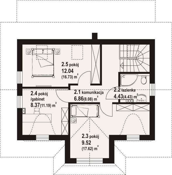 Poddasze projektu Krasnorost dw