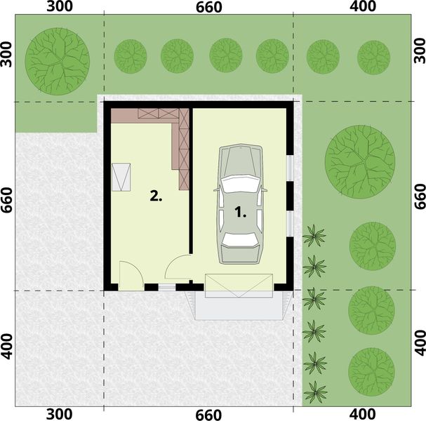 Parter projektu G357 budynek gospodarczy