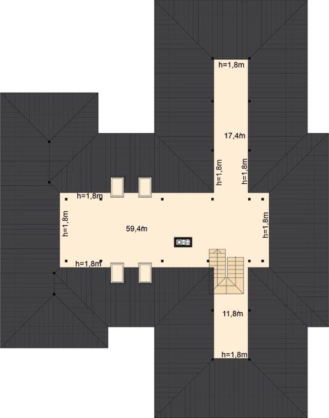 Poddasze projektu APS 312 wariant 3