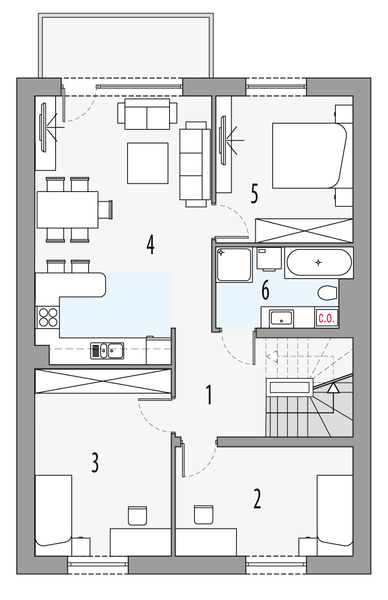 Piętro 1 projektu Merlin 3