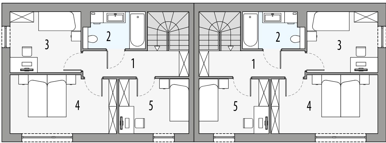Piętro 1 projektu Dori - bliźniak LLL