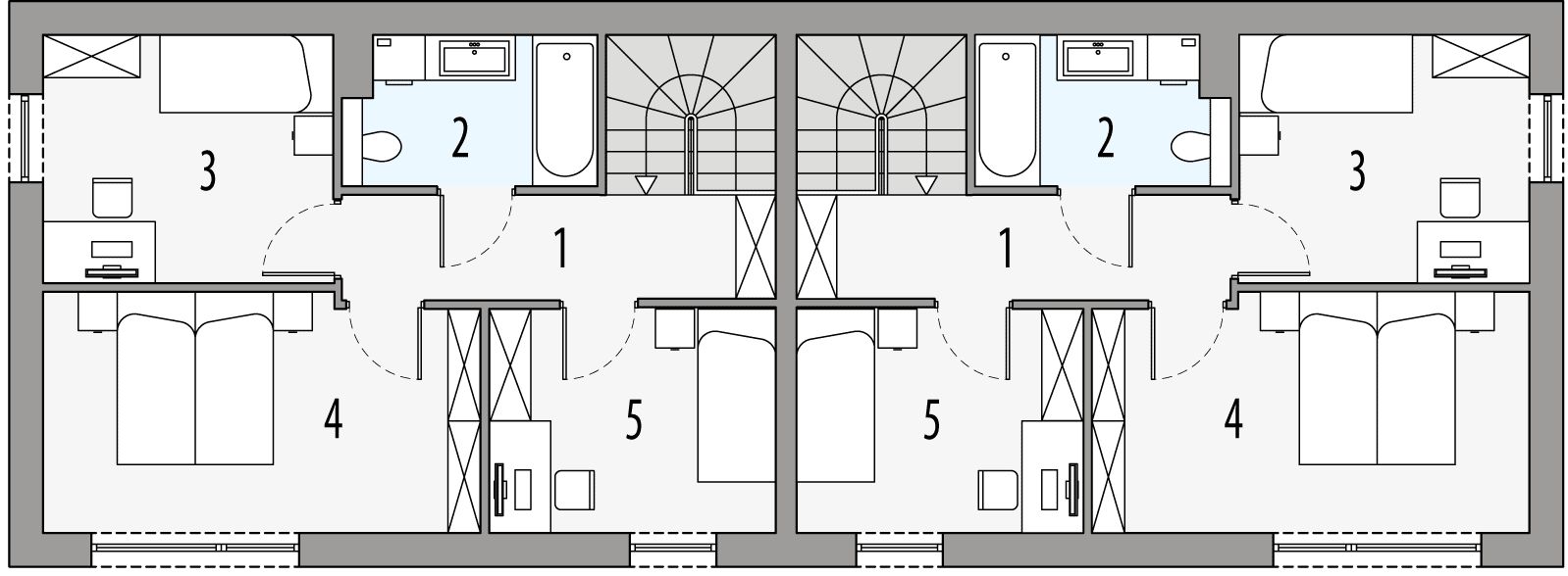 Poddasze projektu Dori - dwulokalowy LLL