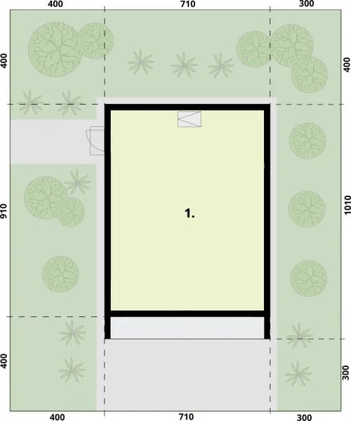 Poddasze projektu G359 garaż dwustanowiskowy