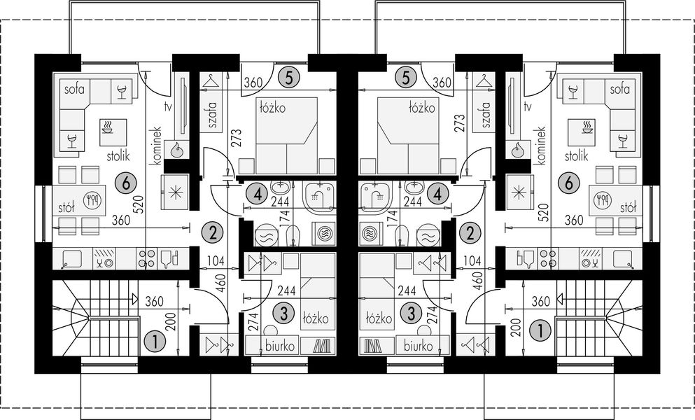Piętro 1 projektu Bliźniak 5