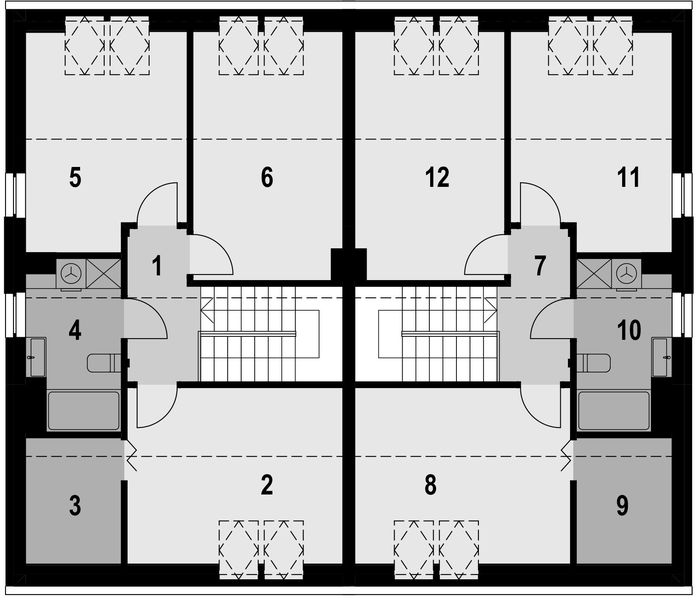 Poddasze projektu Eco 14 - dwulokalowy