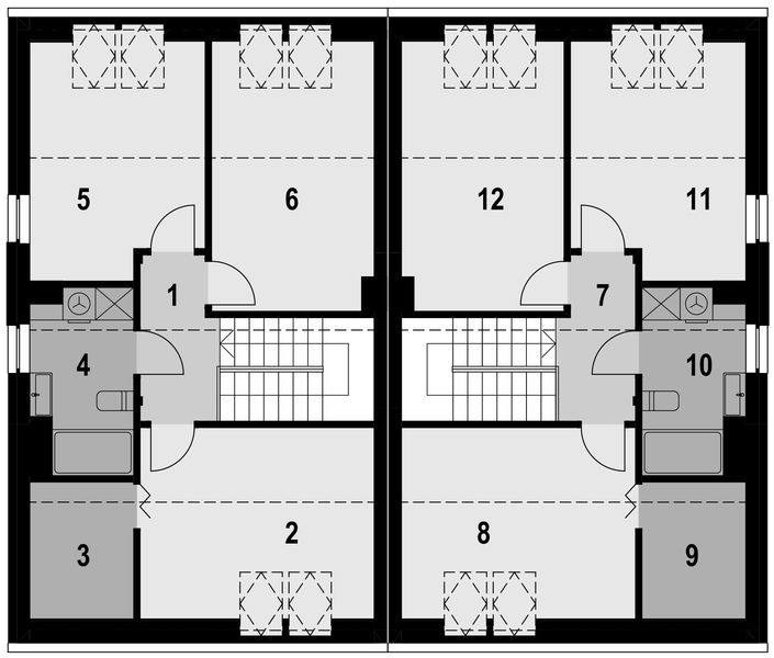 Poddasze projektu Eco 14 - bliźniak