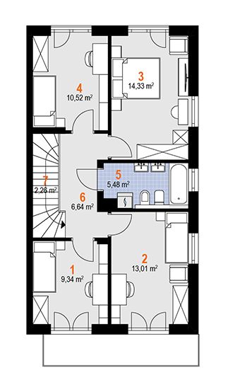 Piętro 1 projektu Iryda Nano Duo (1902)
