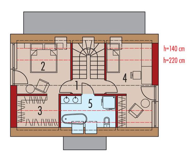 Poddasze projektu Mini 21 PLUS (wersja A) energo plus