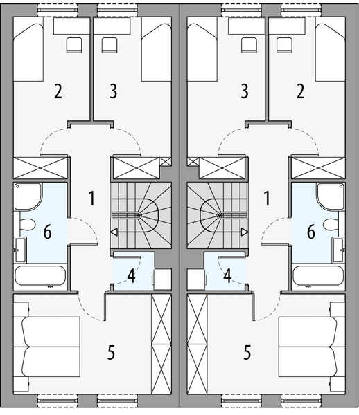 Piętro 1 projektu Julia A - bliźniak LLL