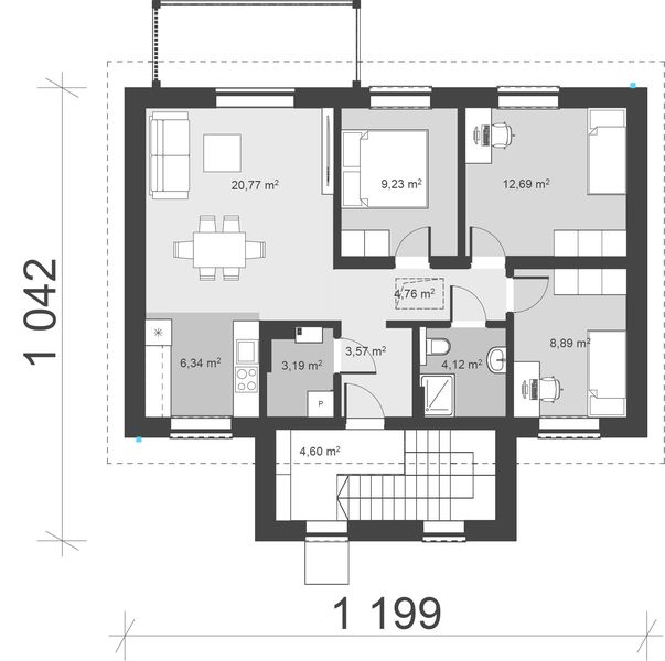 Piętro 1 projektu uA395