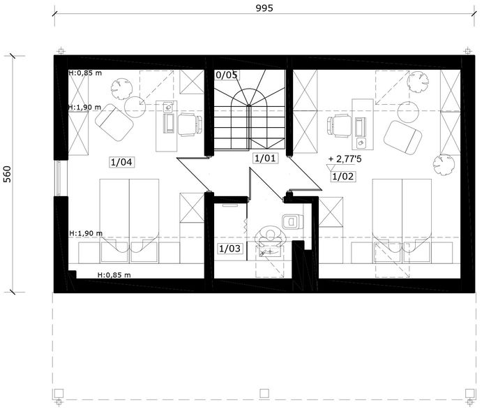 Poddasze projektu Jeziorak 2