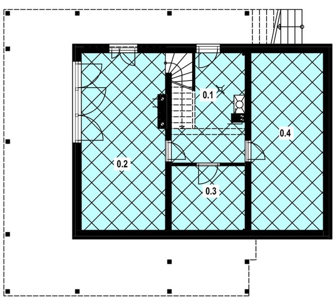 Piwnica projektu A-150 Dom jodłowa szkieletowy