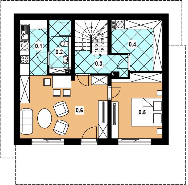 Piwnica projektu A-154 Dom piaskowa z bali