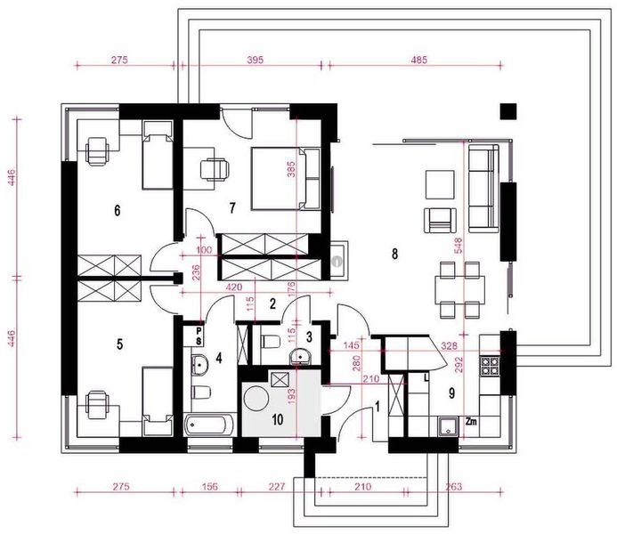 Parter projektu Oliwka bez garażu [B]