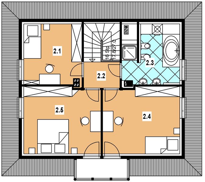 Poddasze projektu A-154 Dom piaskowa szkieletowy