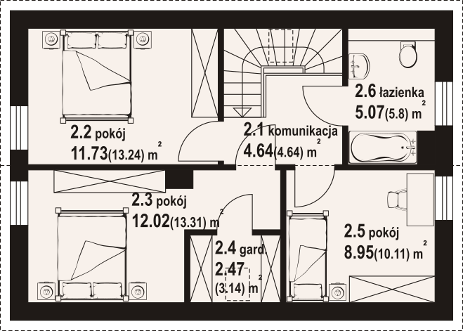 Poddasze projektu Świdnik aa 70