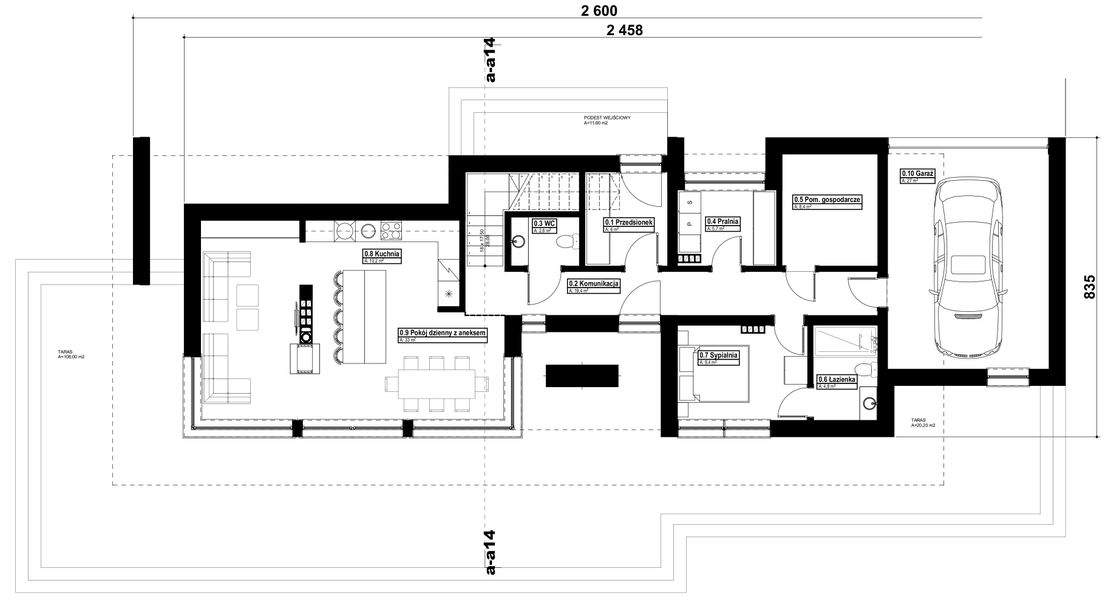Parter projektu Stodoła z nadwieszeniem pomniejszona