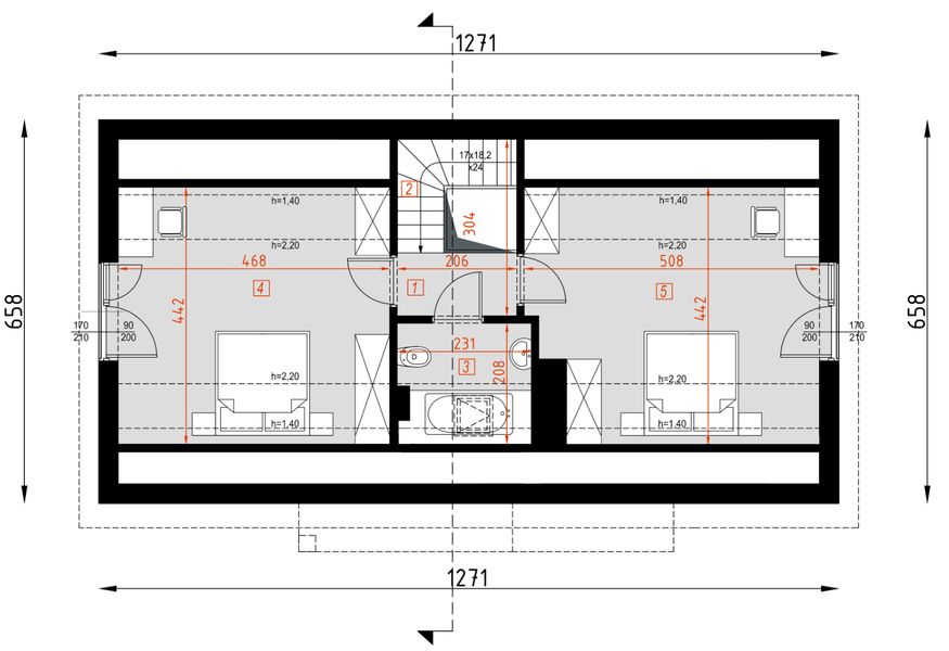 Poddasze projektu D295D wersja drewniana
