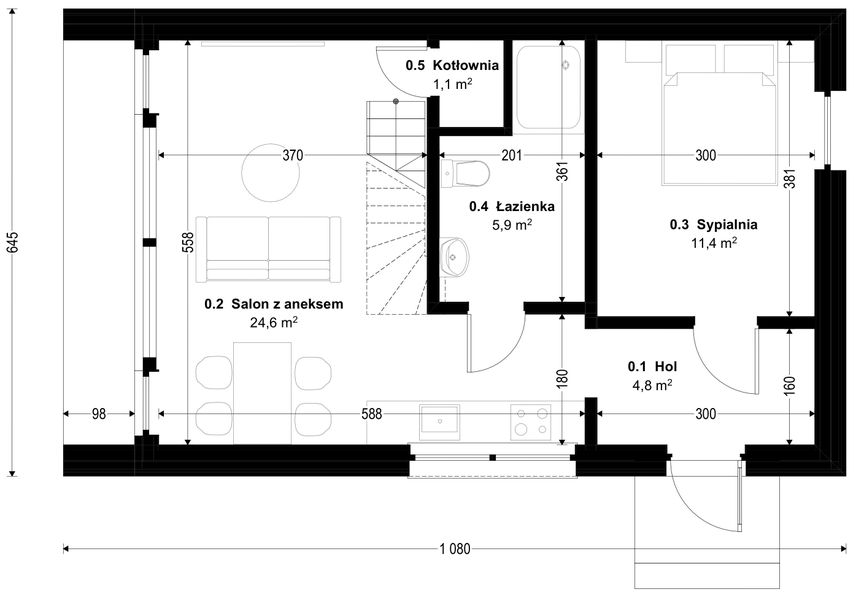 Parter projektu Dom prefabrykowany DH70-2