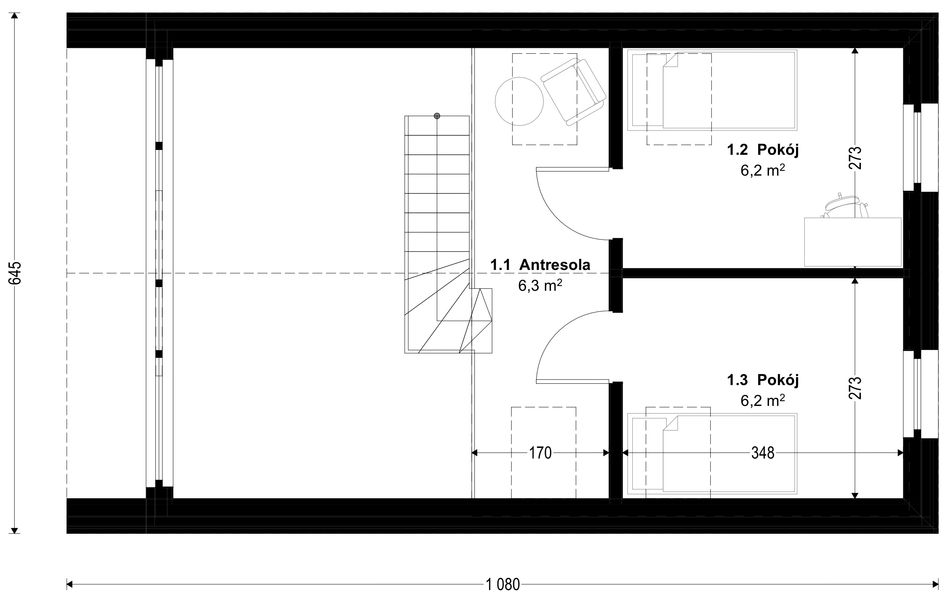 Poddasze projektu Dom prefabrykowany DH70-2