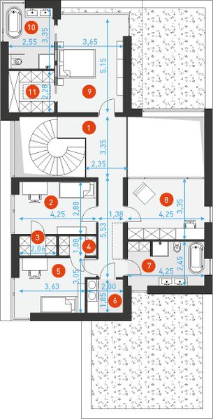 Piętro 1 projektu Willa Prestige 2