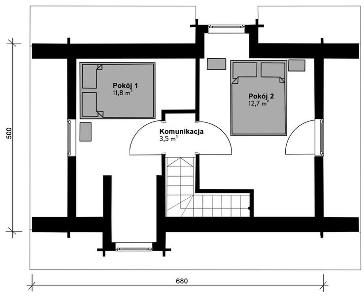 Poddasze projektu Jutrzenka nowoczesna balik