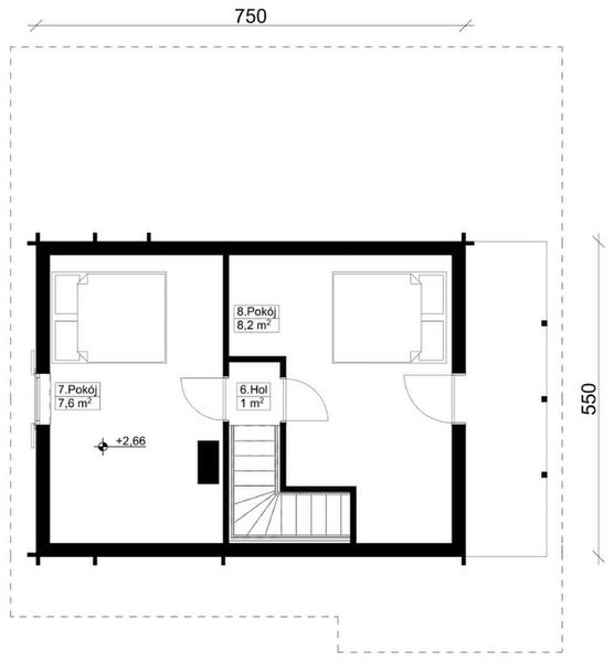 Poddasze projektu Jutrzenka wydłużona sz